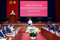 El secretario general del Partido Comunista de Vietnam, To Lam, interviene en la cita (Foto: VNA)