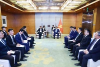 El primer ministro de Vietnam, Pham Minh Chinh, trabaja con el vicepresidente de COMAC Shen Bo. (Foto: VNA)
