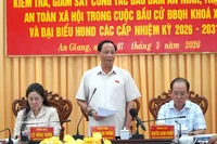El vicepresidente de la Asamblea Nacional, Tran Quang Phuong, interviene en la reunión (Foto: VNA)