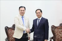 El viceprimer ministro vietnamita Bui Thanh Son recibe a Kounlaphanh Vongnathy, vicepresidente del Grupo Phongsupthavy. (Foto: VNA)