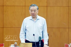 El secretario general del Partido Comunista de Vietnam, To Lam, habla en la reunión. (Foto: VNA)
