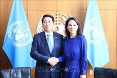 El presidente de Vietnam, Luong Cuong, sostuvo un encuentro con Annalena Baerbock, presidenta del 80º periodo de sesiones de la Asamblea General de la ONU. (Foto: VNA)