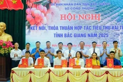Firma de acuerdo de cooperación sobre el consumo de lichi de Bac Giang 2025. (Fuente: nhandan.com)