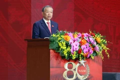 El secretario general del Partido Comunista de Vietnam, To Lam, habla en el evento. (Fuente: VNA)