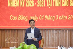 El ministro de Defensa de Vietnam, el general Phan Van Giang, habla en la reunión (Fuente: VNA)