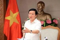El viceprimer ministro de Vietnam Tran Hong Ha preside la reunión. (Fuente: VNA)