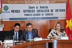 La diputada del Partido del Trabajo, presidenta de la Comisión de Bienestar de la Cámara de Diputados de México, Ana Karina Rojo Pimentel, y el embajador de Vietnam en México, Nguyen Van Hai. (Foto: VNA)