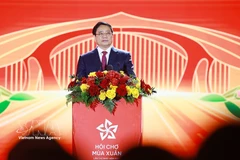 El primer ministro de Vietnam, Pham Minh Chinh, habla en la ceremonia de clausura. Foto: VNA