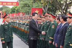 El presidente de Vietnam, Luong Cuong, y los delegados asistentes a la ceremonia. (Foto: VNA)