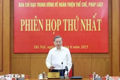El secretario general del Partido Comunista de Vietnam, To Lam, habla en la reunión. (Fuente: VNA)
