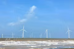 La provincia de Vinh Long ha puesto en funcionamiento 13 parques eólicos con una capacidad total de 572 MW. Foto: VNA