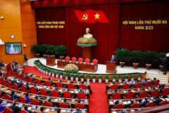 El secretario general del Partido Comunista de Vietnam (PCV), To Lam, habla en la clausura del decimotercer pleno del Comité Central del Partido. (Fuente: VNA)