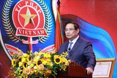 El primer ministro de Vietnam, Pham Minh Chinh, habla en el evento. (Fuente: VNA)