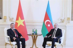 El secretario general del Partido Comunista de Vietnam, To Lam, y el presidente de Azerbaiyán, Ilham Aliyev. (Fuente: VNA)