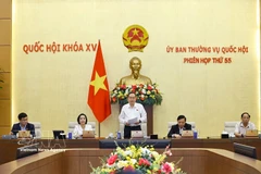 El presidente de la Asamblea Nacional, Tran Thanh Man, habla en la reunión. (Foto: VNA)