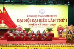 El Presídium de la Asamblea del Partido de la provincia de Ninh Binh. (Foto: VNA)