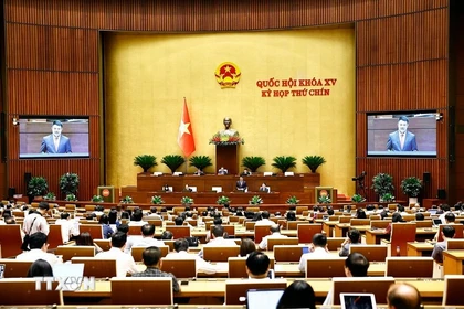 El presidente de la Fiscalía Suprema Popular, Nguyen Huy Tien, explica y aclara diversas cuestiones planteadas por los diputados de la Asamblea Nacional. (Foto: VNA)