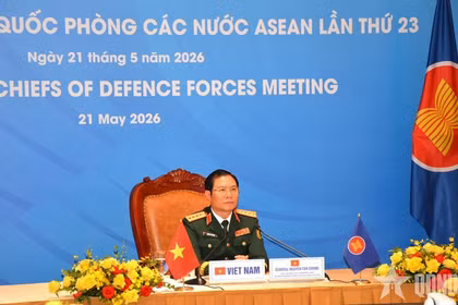 El general Nguyen Tan Cuong, viceministro de Defensa de Vietnam, participa en la ACDFM-23. (Foto: qdnd.vn)