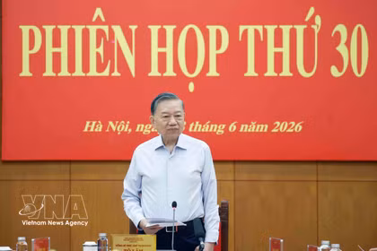 El secretario general del Partido Comunista y presidente de Vietnam, To Lam, habla en el evento. (Foto: VNA)