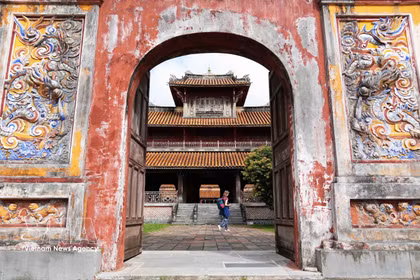 Imagen ilustrativa: el pabellón Hien Lam Cac, en la Ciudad Imperial de Hue, visto desde Mieu Mon, la puerta principal. (Foto: VNA)
