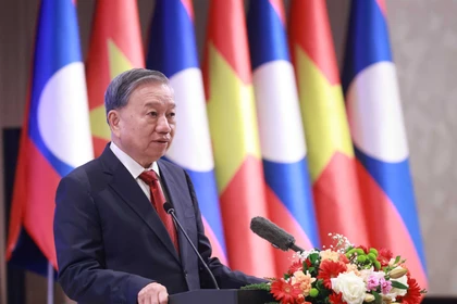 El secretario general del Partido Comunista de Vietnam, To Lam, en la ceremonia. (Foto: VNA)