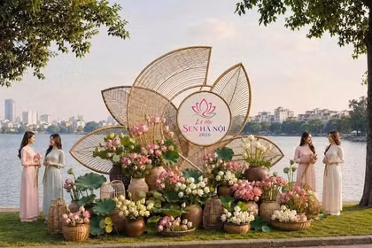 Vista conceptual del espacio donde se celebrará el Festival del Loto de Hanoi 2026. (Foto: Departamento de Turismo de Hanoi)