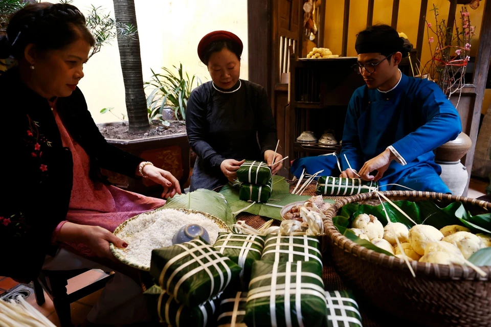 Banh Chung está imbuido de la identidad tradicional del Tet del pueblo vietnamita. (Foto: VNA)