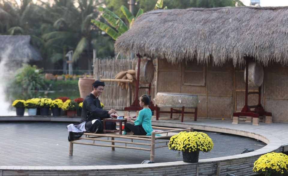 El espacio "Tet en el pasado" contribuye a difundir los valores culturales vietnamitas. (Fuente: VNA)