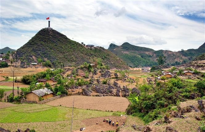 Los pobladores viven en paz en la meseta kárstica de Dong Van, ubicada en la provincia norteña de Tuyen Quang. (Fuente: VNA)