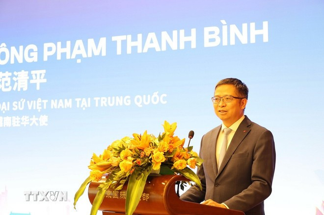 El embajador de Vietnam en China, Pham Thanh Binh, interviene en la cita (Foto: VNA) pham-thanh-binh-resize.jpg
