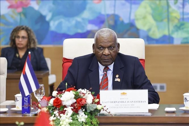 El presidente de la Asamblea Nacional del Poder Popular y del Consejo de Estado de Cuba,Esteban Lazo Hernández (Foto: VNA) cuba-1.jpg