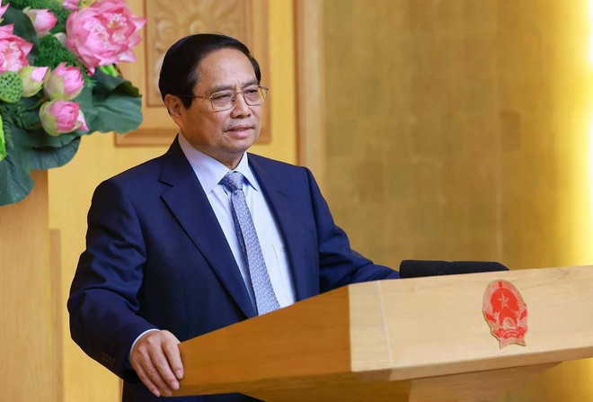 El primer ministro de Vietnam, Pham Minh Chinh (Foto: VNA) vnapotalthutuongphamminhchinhgapmatdaidiendoanhnghiephoaky8029098-17479591966471261366172.jpg