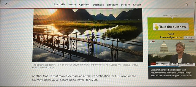 Artículo publicado recientemente por Sky News (Foto: Captura de pantalla) 1407-du-lich-viet-nam.jpg