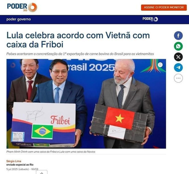 Una noticia publicada en Poder360 (Foto: VNA) vna-potal-truyen-thong-brazil-dua-tin-dam-net-hoat-dong-cua-thu-tuong-pham-minh-chinh-tai-rio-de-janeiro-8133401.jpg
