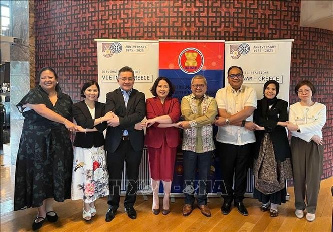 Embajadores de la ASEAN en la reunión (Foto: VNA) uuid89ce01f8-1509-46a7-ae5f-96d04e4ea4d9code001library1type1mode1loctruecaptrue.jpg