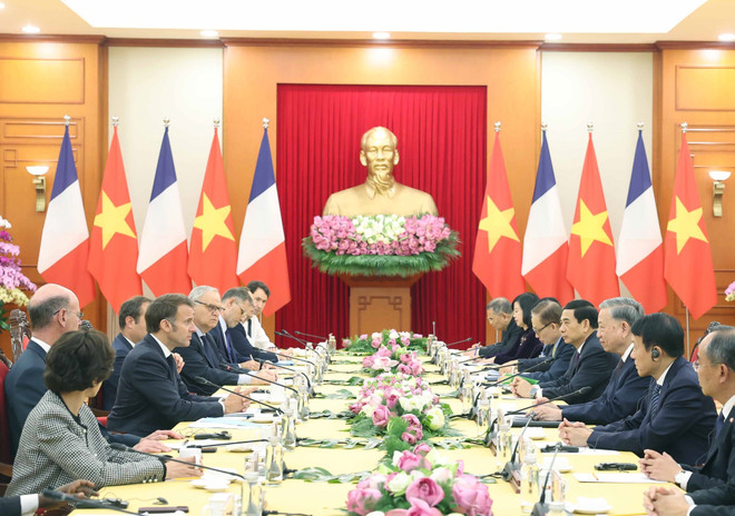 Panorama de la cita (Foto: VNA) vna-potal-tong-bi-thu-to-lam-tiep-tong-thong-phap-emmanuel-macron-8054735.jpg