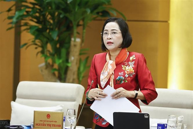 Nguyen Thi Thanh, vicepresidenta del Parlamento vietnamita, interviene en la cita (Foto: VNA) thumbstand-18.jpg
