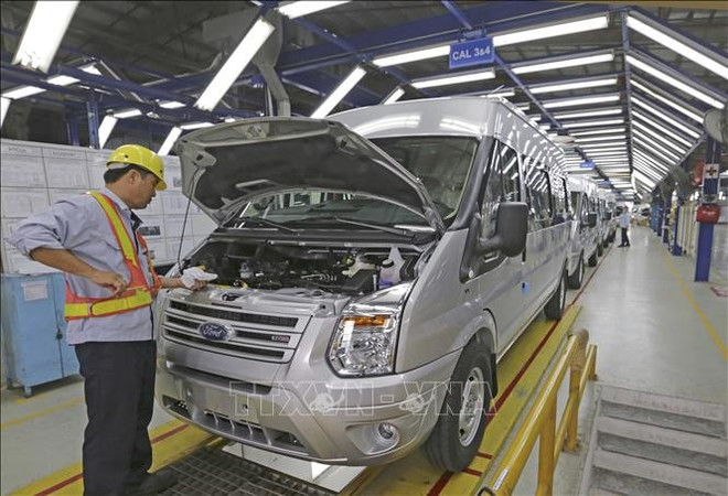 Producción de coches de pasajeros en la fábrica de ensamblaje de automóviles Ford Hai Duong (Foto. VNA) ford-030723.jpg