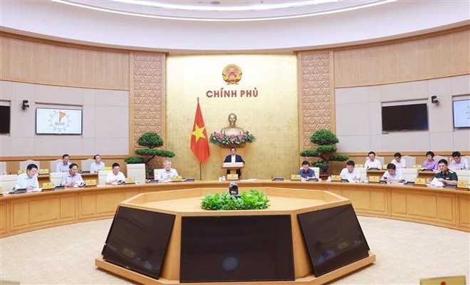 Panorama de la reunión (Foto: VNA) vna-potal-thu-tuong-chu-tri-hop-chinh-phu-chuyen-de-ve-xay-dung-phap-luat-thang-5-nam-2025-8046751.jpg
