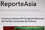 El artículo “Concluye exitoso XIV Congreso Nacional del Partido Comunista de Vietnam” publicado en la página web reporteasia.com.