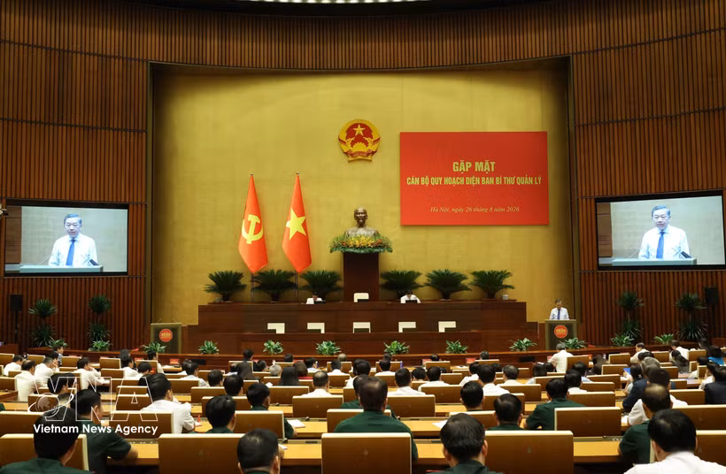 El secretario general del Partido Comunista de Vietnam (PCV) y presidente de la República, To Lam, habla en la cita. (Foto: VNA)