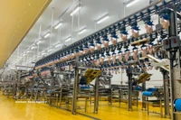Una moderna línea de producción dentro de una planta procesadora de aves. (Foto: VNA)