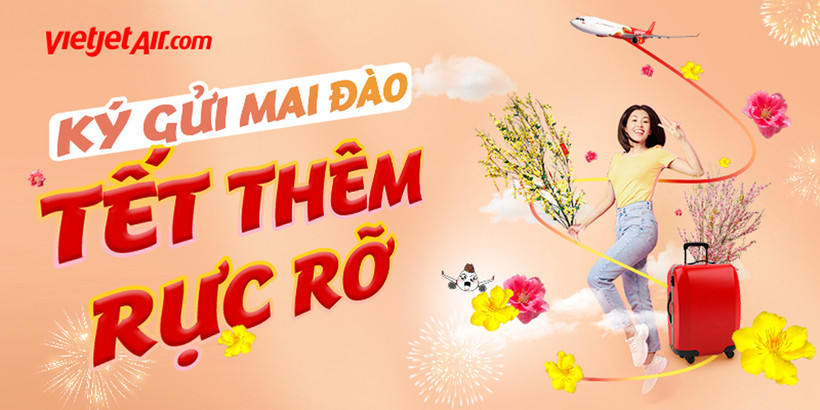 Vietjet transporta flores de albaricoque y melocotón en Año Nuevo Lunar 2024 (Fuente:Vietjetair.com)