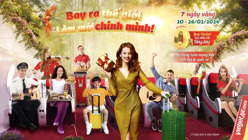 Vietjet ofrece boletos de cero dong en ocasión del Año del Dragón (Fuente: Vietjet)