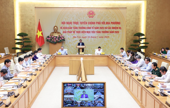 En la reunión. (Fuente: VNA) thu-tuong-pham-minh-chinh-chu-tri-hoi-nghi-chinh-phu-voi-dia-phuong-ve-kich-ban-tang-truong-kinh-te-nam-2025-1-anh-ttxvn.jpg