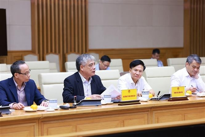 Los delegados participantes en la reunión. (Fuente: VNA) 1-5554.jpg