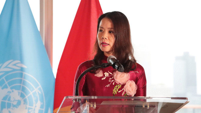 La viceministra de Relaciones Exteriores de Vietnam, Nguyen Minh Hang. (Fuente: VNA) vna-potal-trien-lam-anh-viet-nam-thanh-vien-hoi-dong-nhan-quyen-lien-hop-quoc-tai-new-york-8337289.jpg