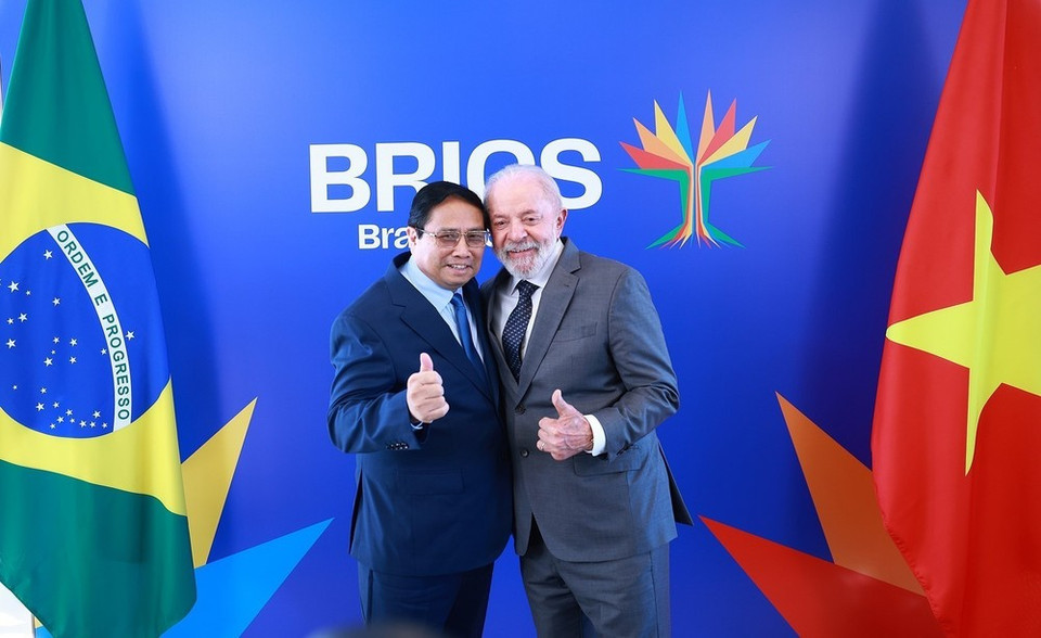 El primer ministro Pham Minh Chinh y el presidente Luiz Inácio Lula da Silva en Río de Janeiro (Foto: VNA)