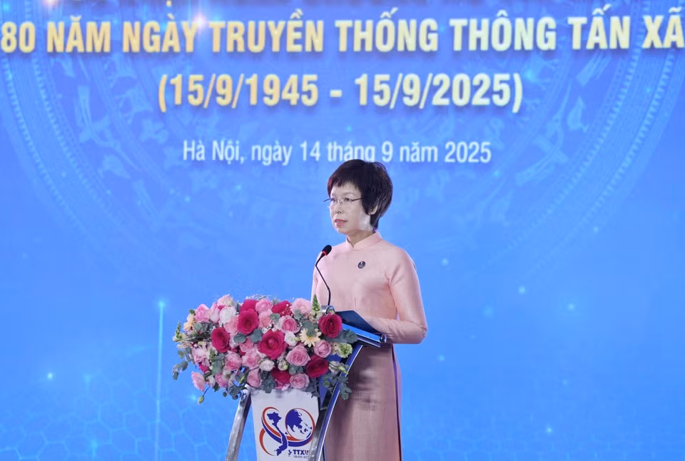 La directora general de la VNA, Vu Viet Trang, intervino en el evento. (Foto: VNA)