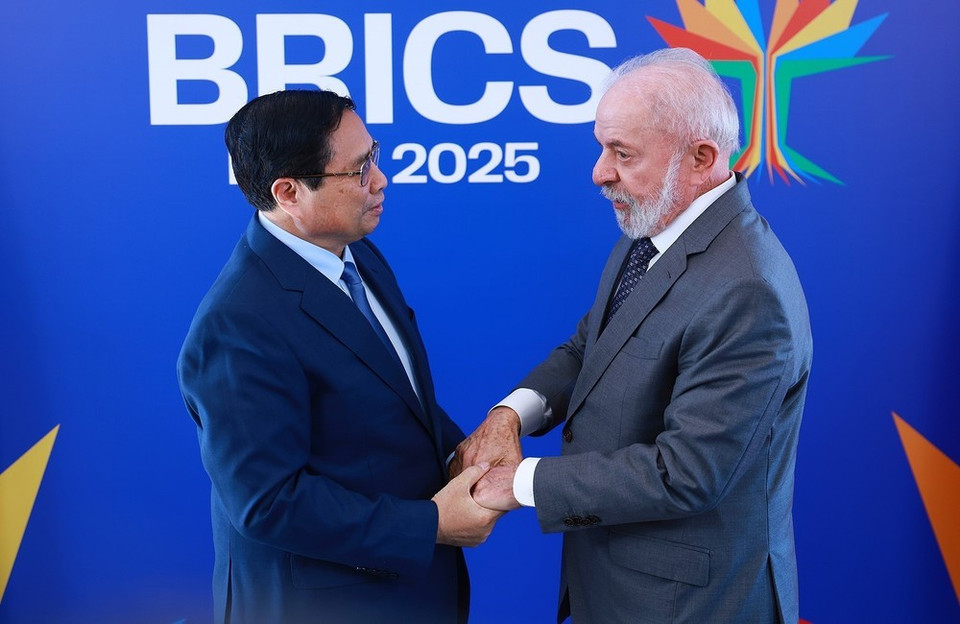 El primer ministro Pham Minh Chinh y el presidente Luiz Inácio Lula da Silva en Río de Janeiro (Foto: VNA)